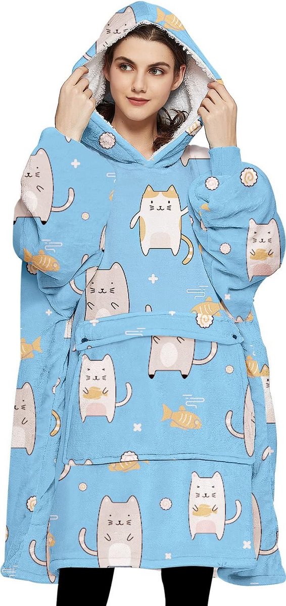 Extra Warme Draagbare Hoodie Deken voor Kinderen
