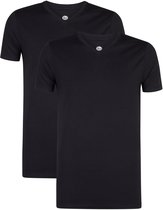 Petrol Industries T-Shirts Heren 2-Pack - V-Hals - Korte Mouwen - Katoen-Elastaan Mix - Effen Design - Multipack van 2 stuks - Blauw - Maat XXL