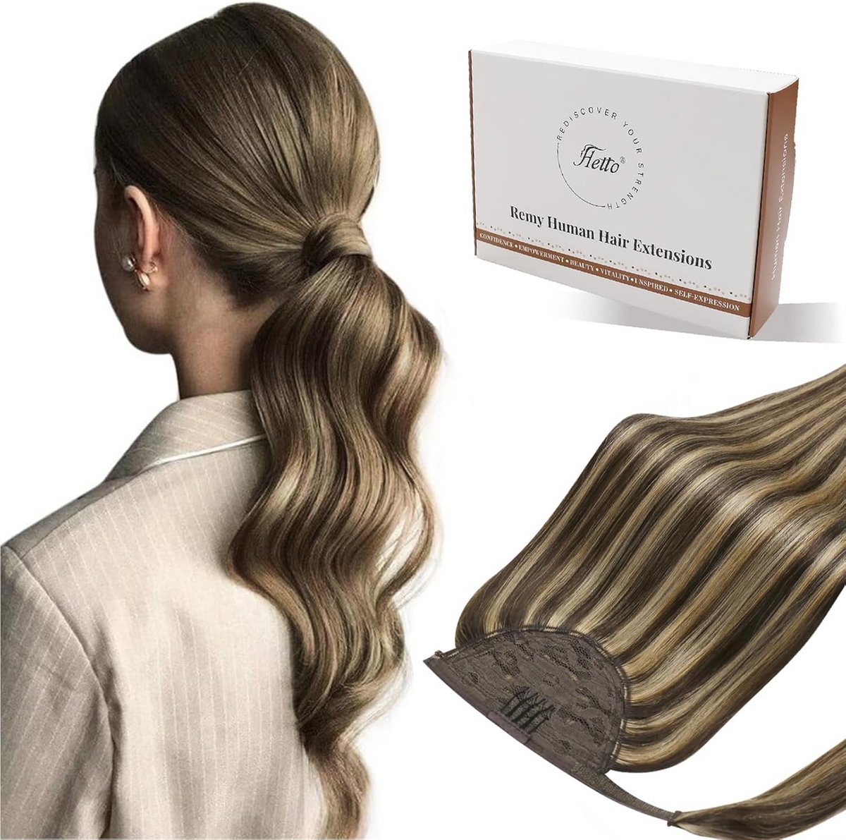 Paardenstaart Haarverlenging Remy 40cm 80g Menselijk Haar Volume & Lengte