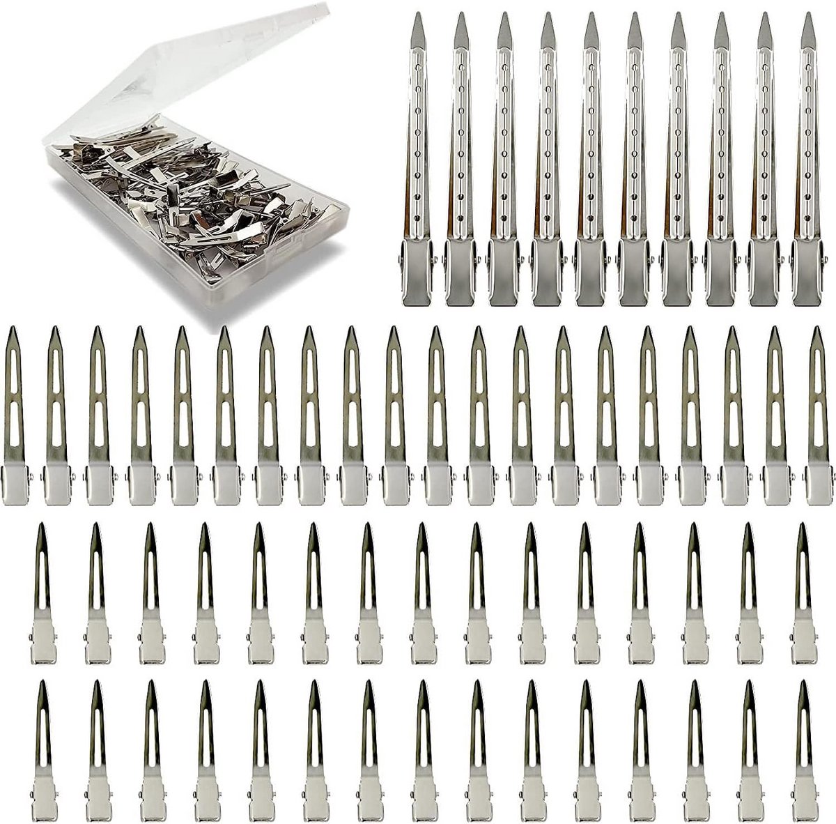 60 Stuks Salon Haarspelden - Professionele Krokodillenklemmen voor Dames Haarstyling