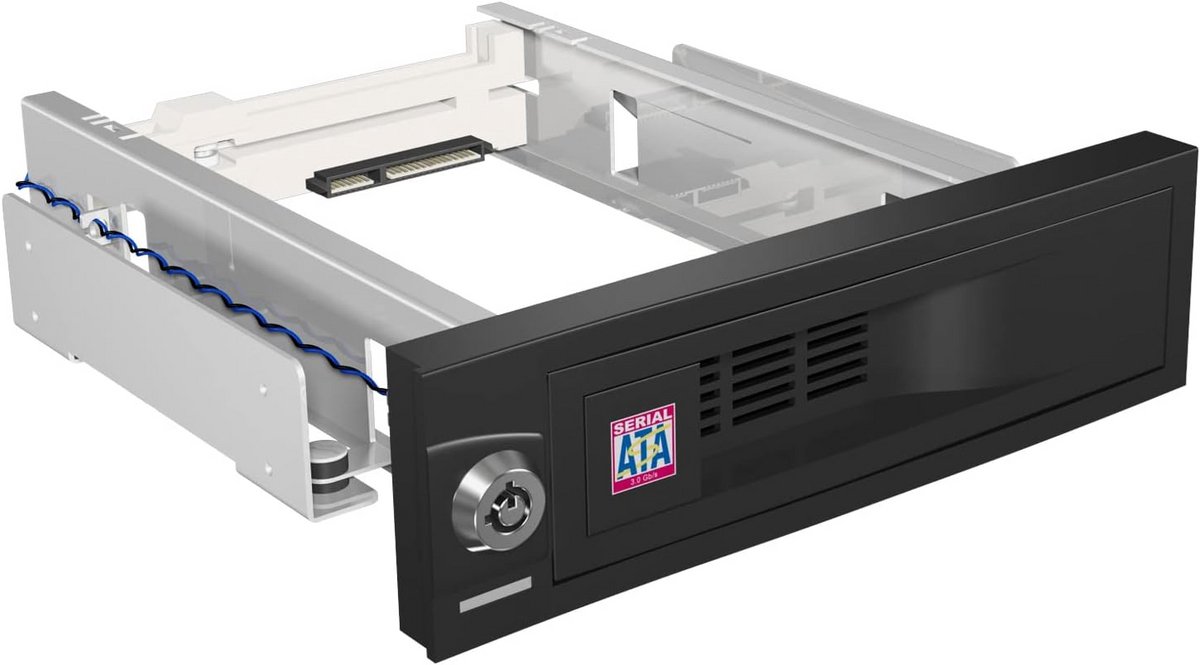 Wissellijst voor 3,5 inch SATA Harde Schijf (HDD) in 5,25 inch Bay - Hot-Swap Behuizing