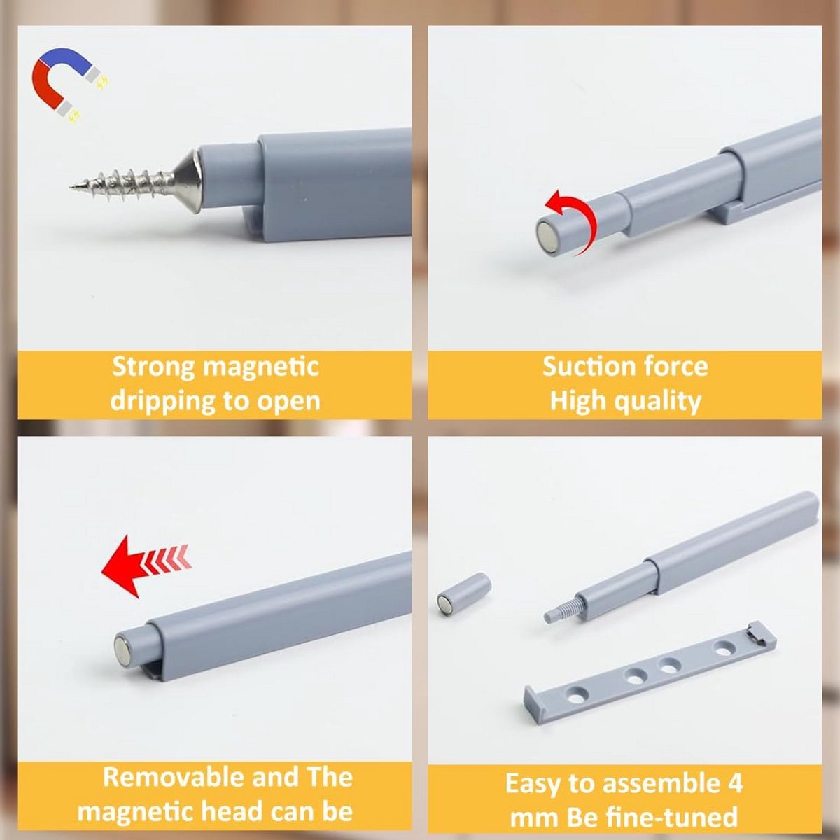8 stuks Push-Pull Deursluitingen voor Kasten en Meubels - Robuuste Magneetsluiting voor Drukkasten