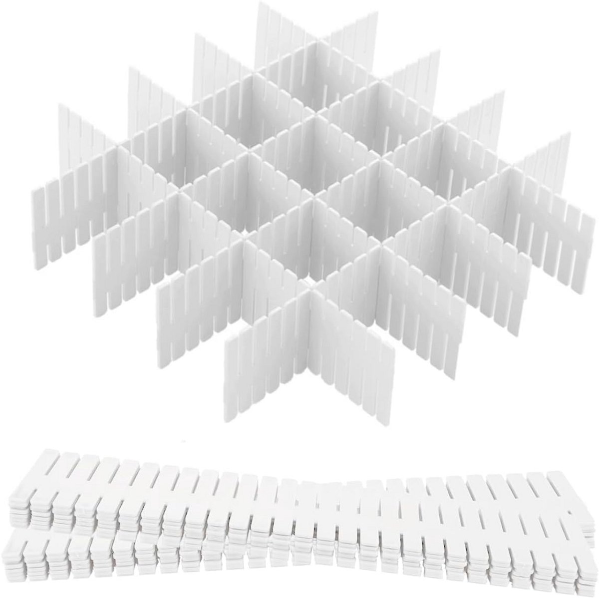 12 Stuks Verstelbare Ladeverdelers Organizer Wit 32,4 x 7 cm