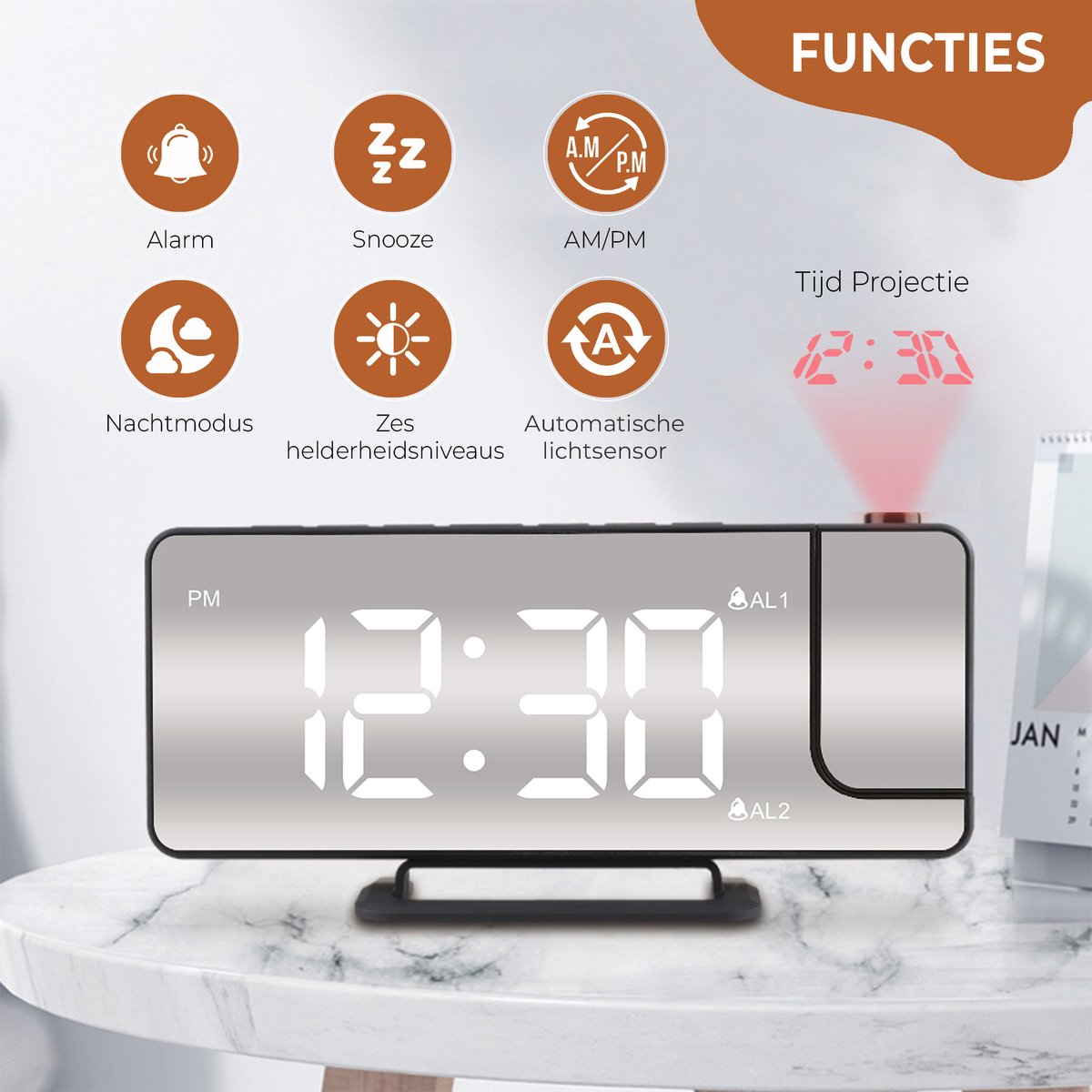 Top 10 wekkers met projectie voor de slaapkamer - Beste wekker met