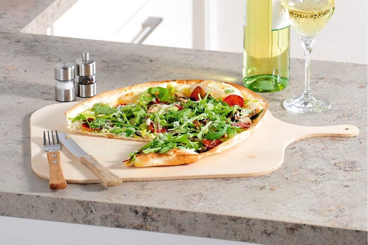 Houten Flammkuchenplank met Handvat voor Pizza en Taart 52x32 cm