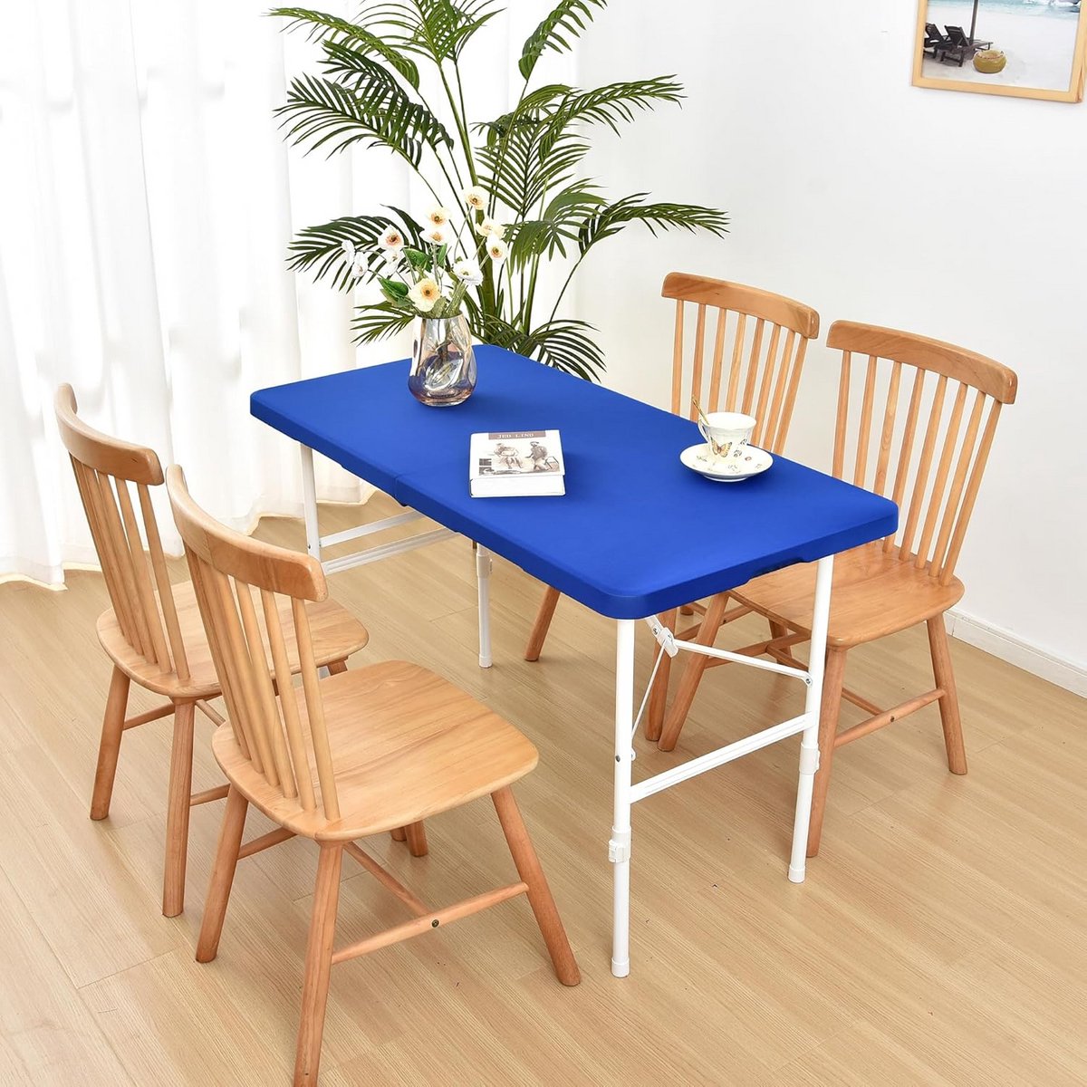 Elastisch Tafelkleed Rechthoekig 180 cm - Stretch Tafelhoes voor Binnen en Buiten