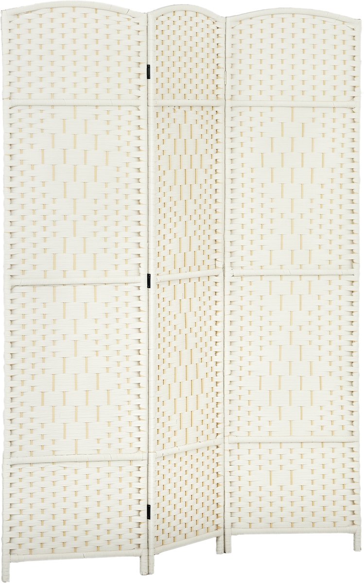 HOMCOM Kamerscherm - Polypropyleen - 135x1,7x180cm - Wit