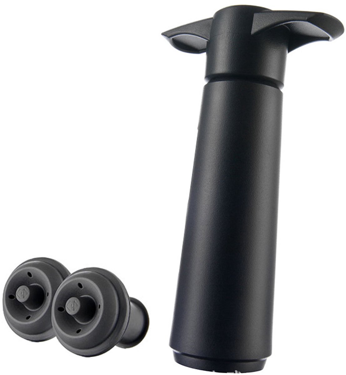 Wijnpomp met 4 vacuümstoppers, waarmee wijnflesstoppers stevig vastgezet kunnen worden.