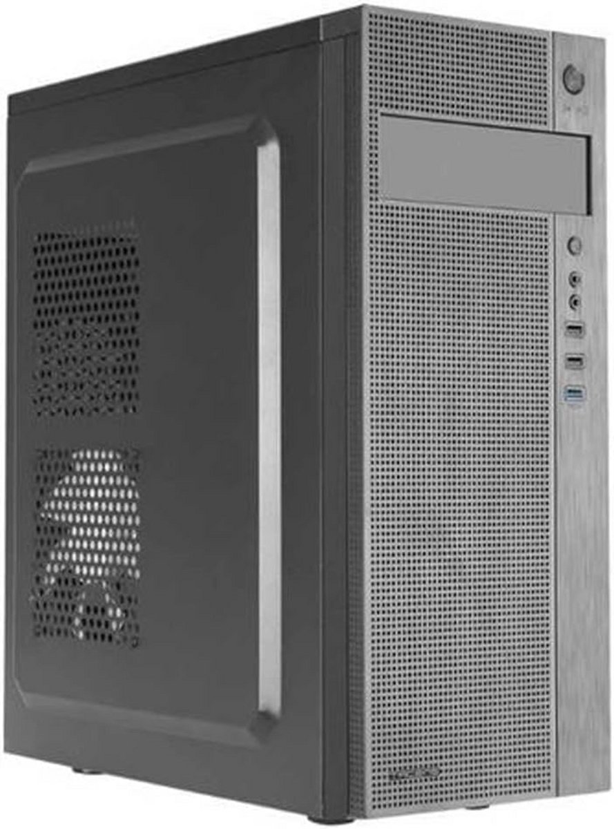ATX Mid Tower PC Behuizing Zwart - Met Ventilator en Frontpanel Rooster