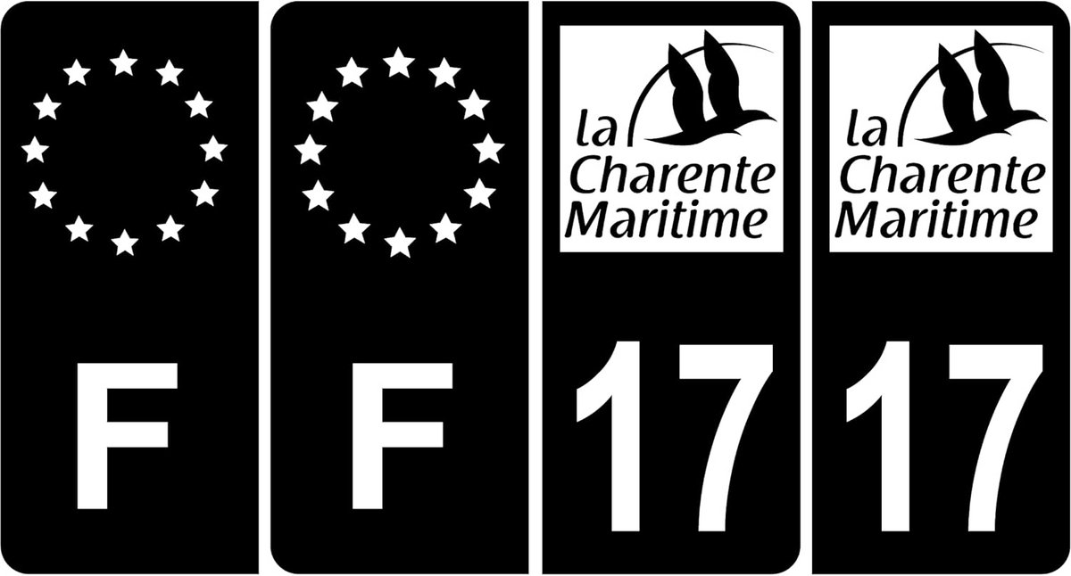 4x Zelfklevende Kentekenplaatstickers - Regionaal Nummer & Logo - 45x100mm