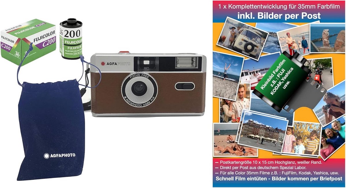 Analoge 35mm Filmcamera Set Compleet met Film en Ontwikkeling