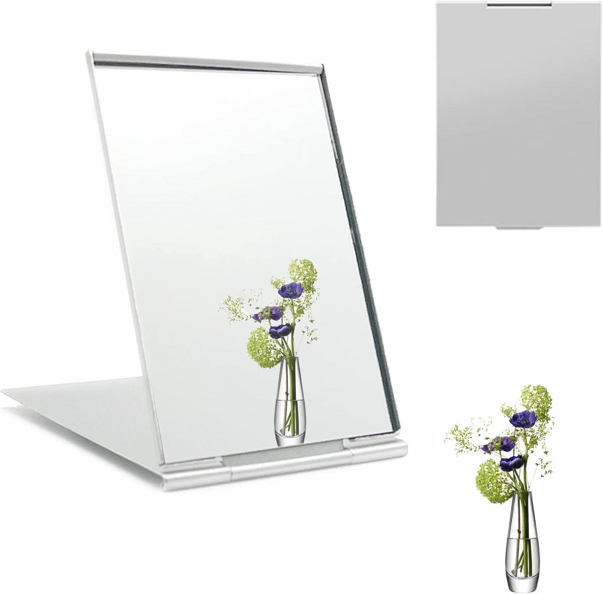 Compacte Opvouwbare Reisspiegel met Hoogwaardige Reflectie