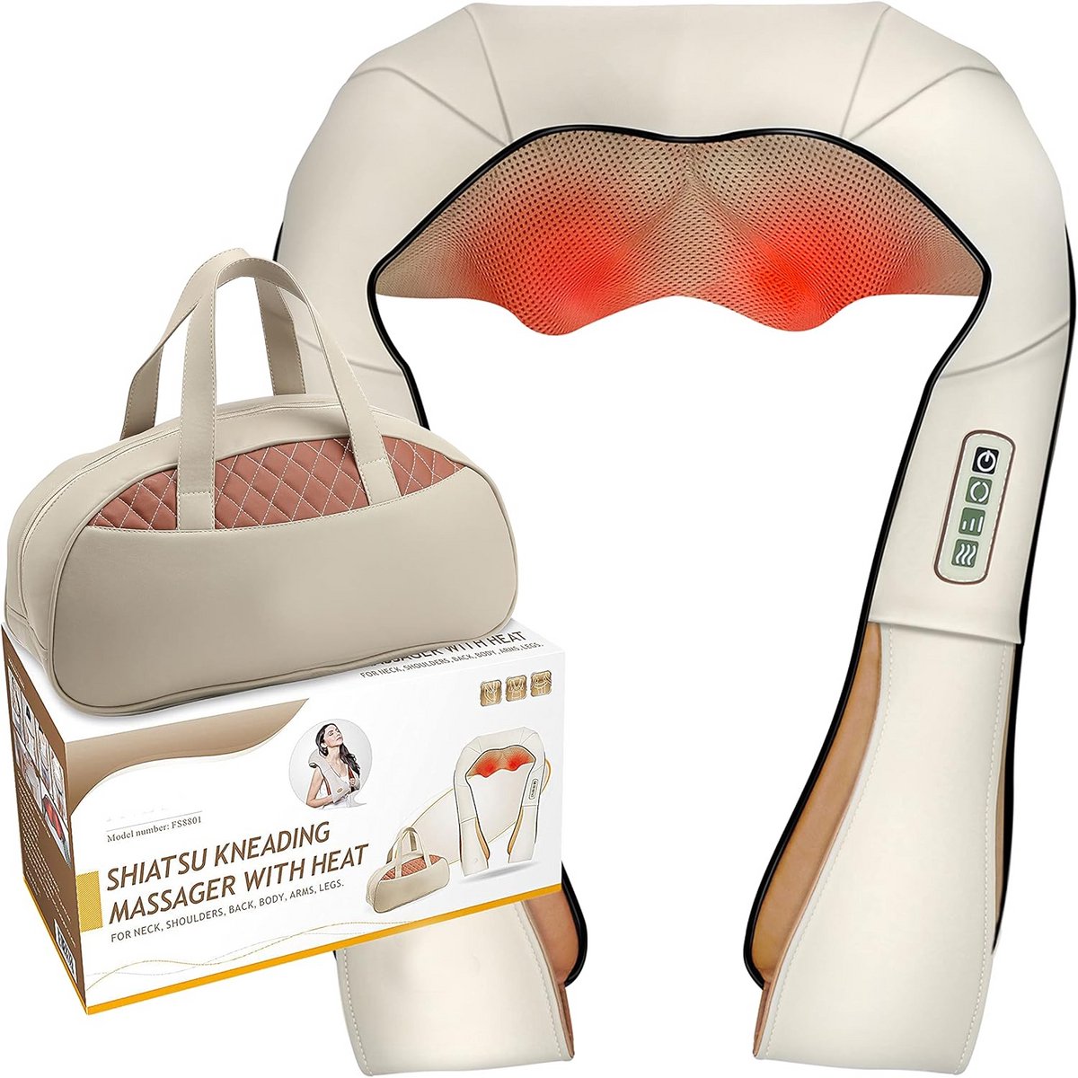 Shiatsu Nek- en Rugmassageapparaat met Warmtefunctie