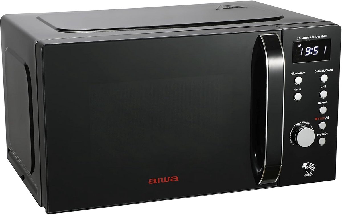 Digitale Magnetron met Grillfunctie 20L - 700W - Zwart - Inclusief Draaiplateau & Rooster