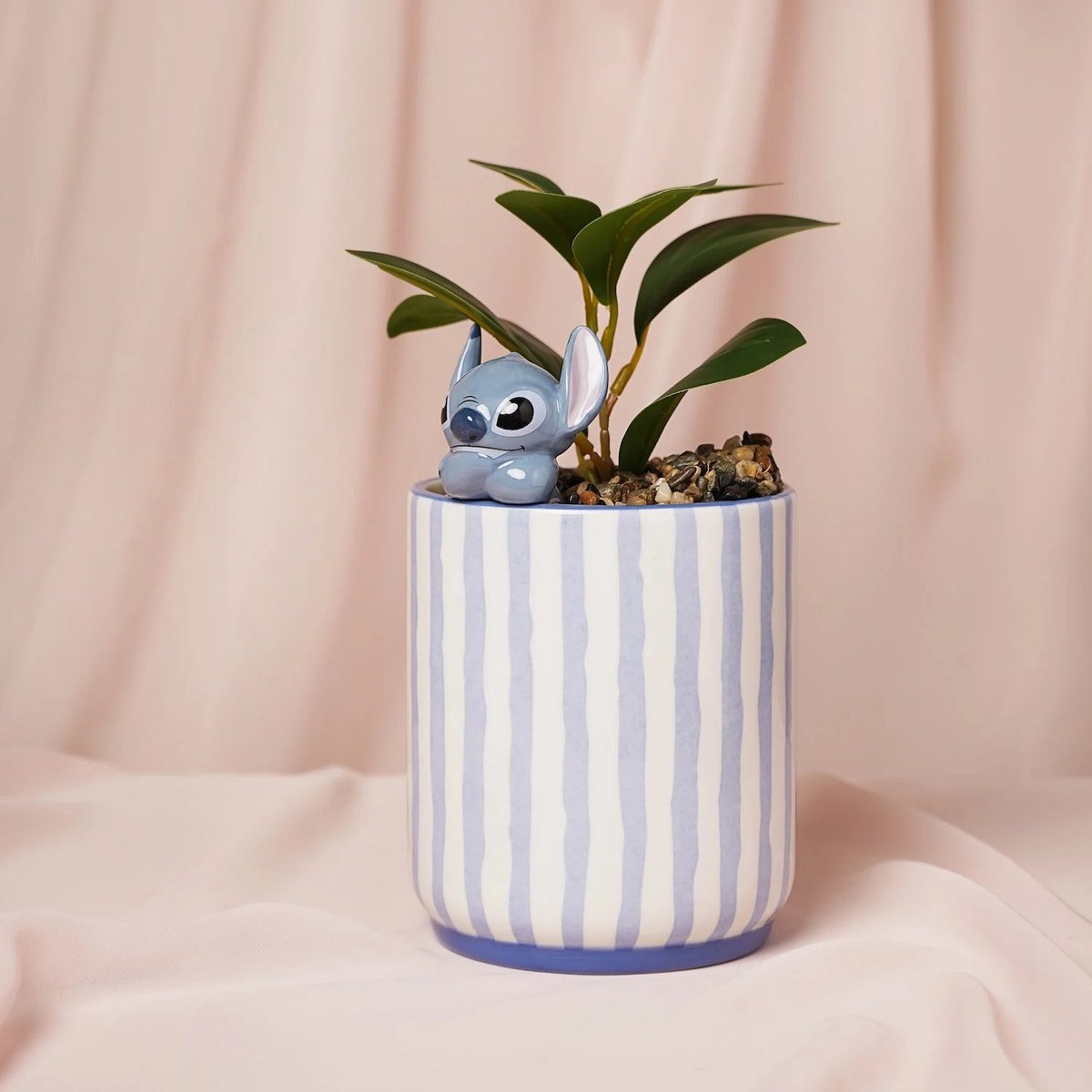 Disney Stitch Plantenpot met mini 3D Stitch en Nep Plant