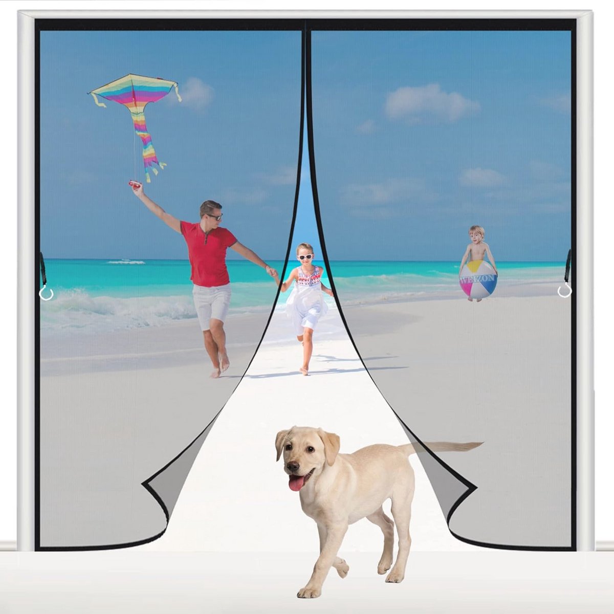 Magnetisch Vliegenhor Deurhor 265x235cm Zelfklevend Automatisch Sluitend Wasbaar Voor Keuken en Airco Kamers