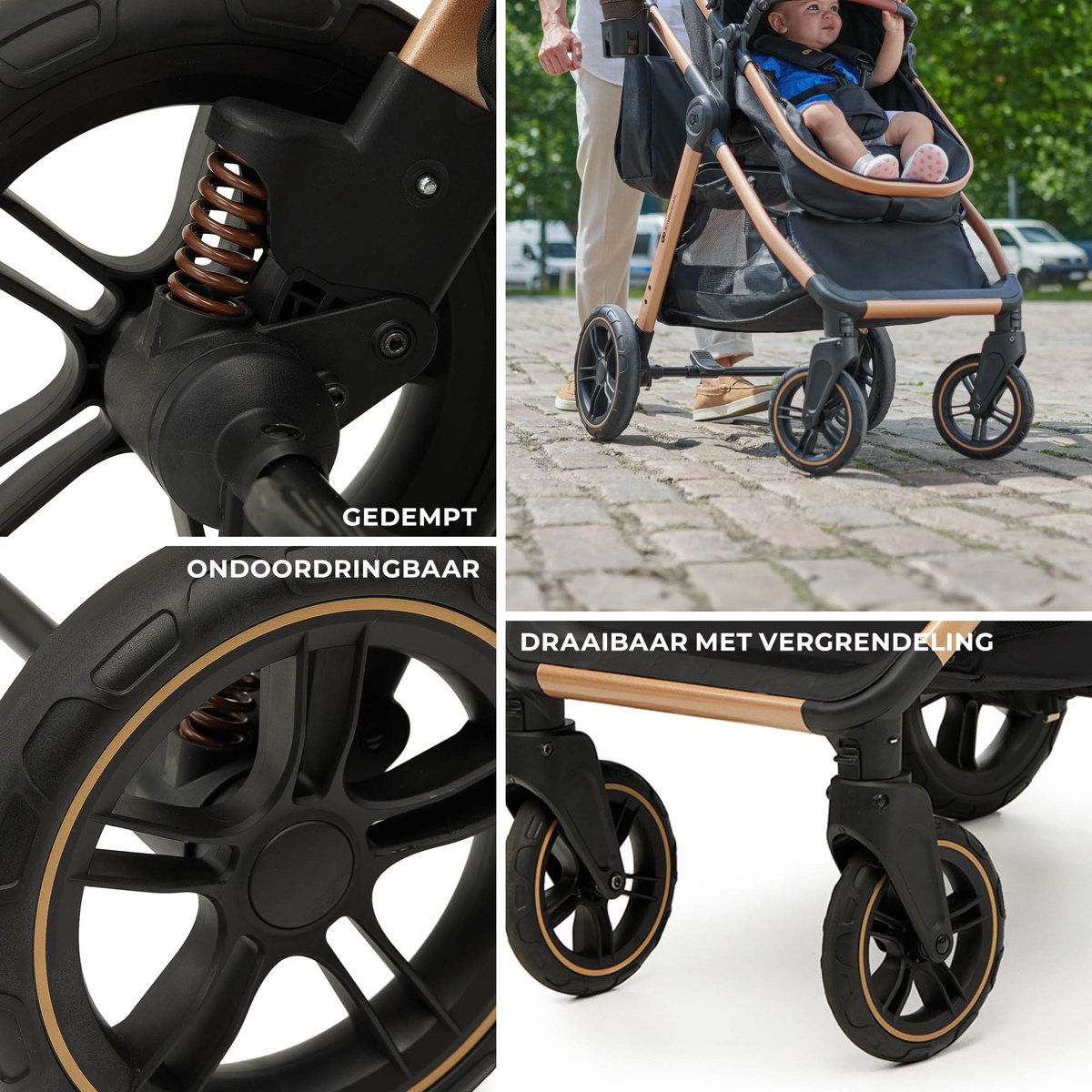Kinderkraft ESME PRO 3-in-1 Kinderwagen - Beige - afbeelding 2