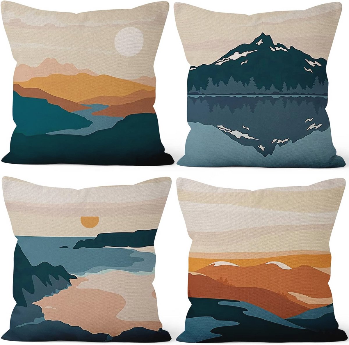 Abstracte Boho Sierkussens voor Bank en Slaapkamer - Set van 4