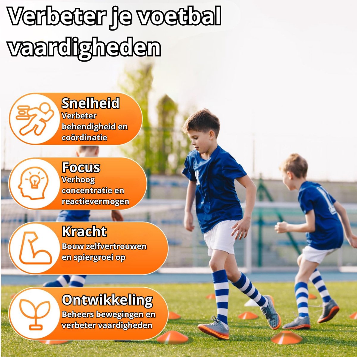 Luumuu® Voetbaldoeltjes Set van 2 - Voetbaldoel voor Kinderen - Goals - Goaltjes - Doelen - Voetbal Speelset - Trainingsmateriaal — afbeelding 4