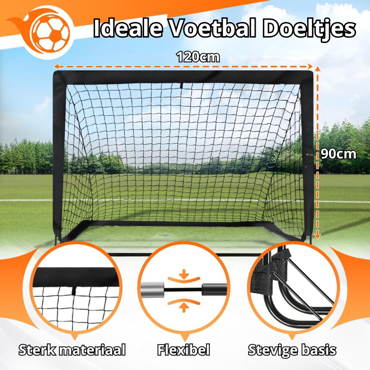 Luumuu® Voetbaldoeltjes Set van 2 - Voetbaldoel voor Kinderen - Goals - Goaltjes - Doelen - Voetbal Speelset - Trainingsmateriaal — afbeelding 3