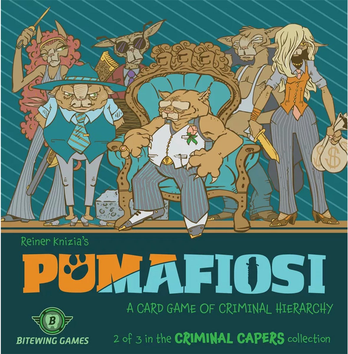 Pumafiosi - Engelstalig Strategisch Kaartspel met Trick-Taking - Press-Your-Luck en Maffia Thema