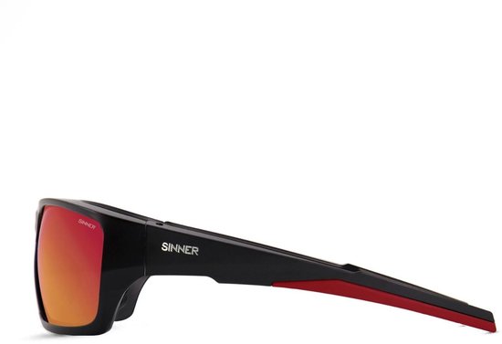 SINNER Jacara - Zonnebril - Polariserende SINTEC®-lenzen - Mat zwart/ rood - Unisex - One size - BIO based frame van Merkloos — afbeelding 3