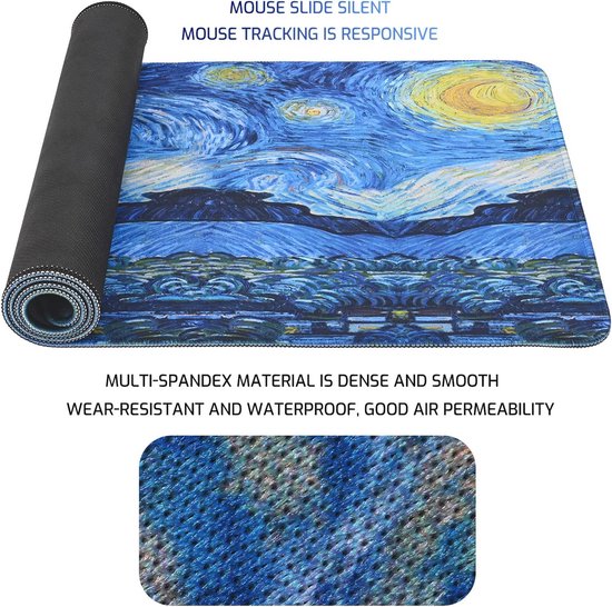 Grote Gaming Muismat met Antislip Rubberen Basis, XL Formaat 79,8 cm x 30 cm, Waterdicht en Geschikt voor E-Sport — afbeelding 4