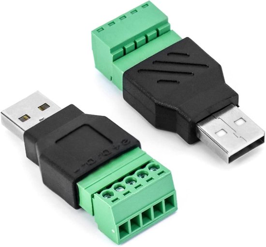 Eamber - USB terminal adapter converter male naar 5-pins schroef ...