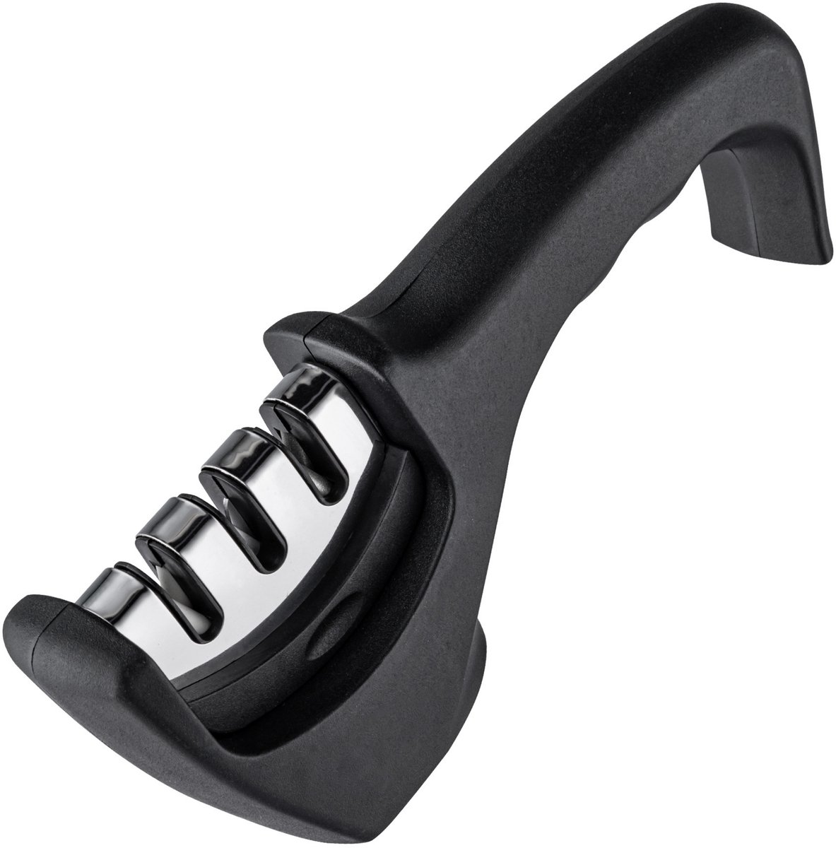 Dastium Home - 3-IN-1 Messenslijper - Doortrekslijper 3-Traps - Aanzetstaal - Slijpsteen Met Anti-Slip Bodem - Professionele Knife Sharpener - Compact & Veilig - Voor Keukenmessen, Koksmessen & Zakmessen