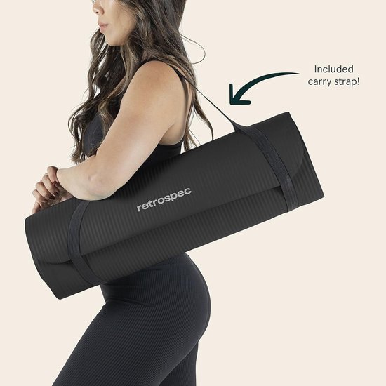 Dikke Antislip Yogamat voor Yoga en Training - 2,5 cm Dik met Nylon Riem - Ondersteuning en Comfort — afbeelding 2