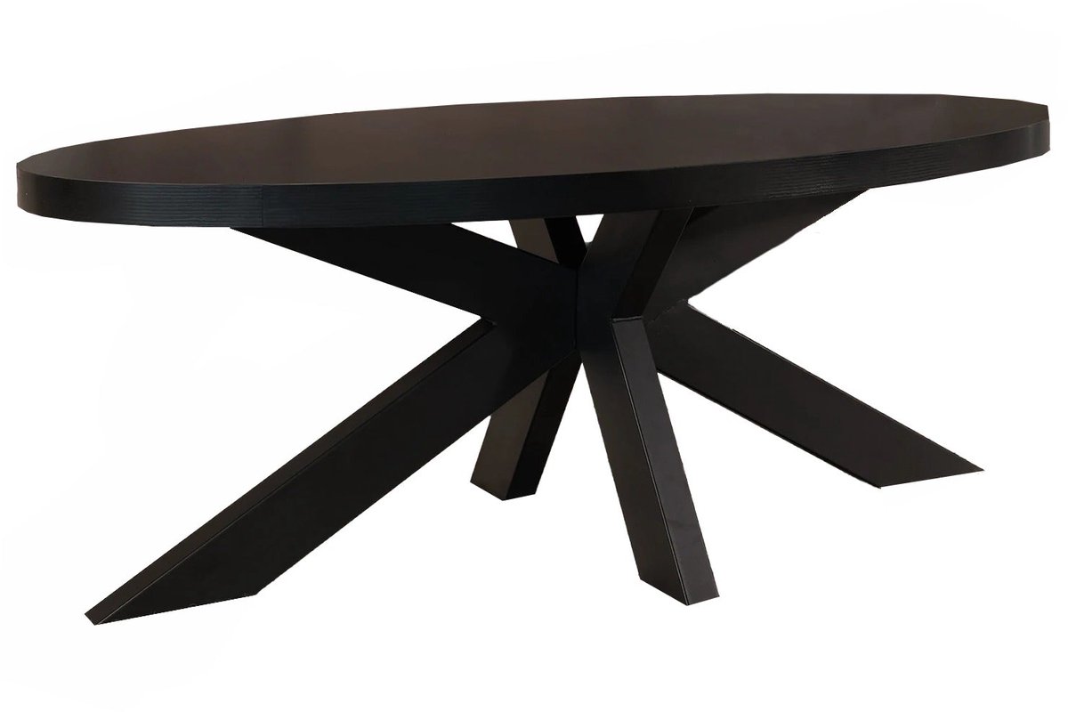 Lizzely Garden & Living Salontafel ovaal melamine zwart Denzel 120cm ovale bijzettafel side table
