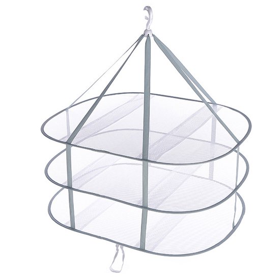 QTTVBTNA - Droogmand - 3-Laags Mesh Droognet - Leg plat om te drogen - Voorkomt vervorming van kleding - Hangende droogrek - Opvouwbaar - Groen - 78x61cm - 1 stuk