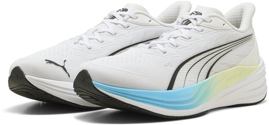 PUMA Darter Pro 2 Unisex Sportschoenen - PUMA White-Vibrant Blue-PUMA Black-Apple Spritz