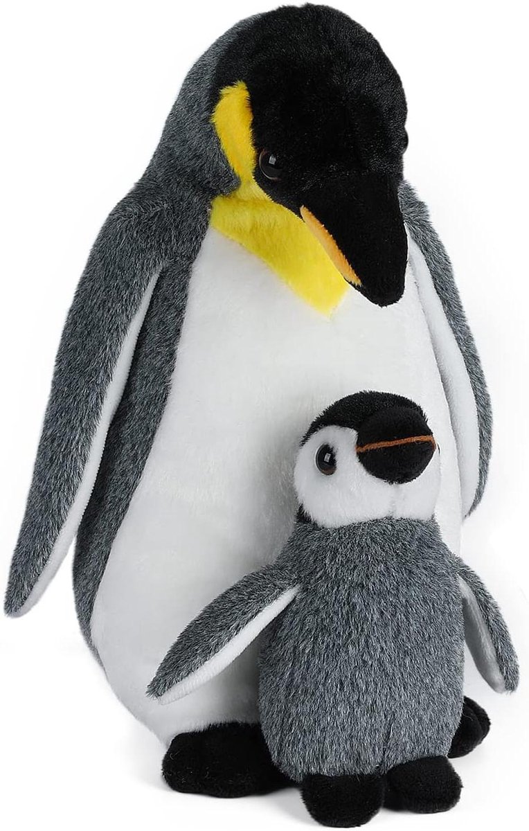 Provento - Pluche dier pop zacht knuffeldier kinderen cadeau verjaardag Kerstmis Valentijnsdag 2 pinguïns
