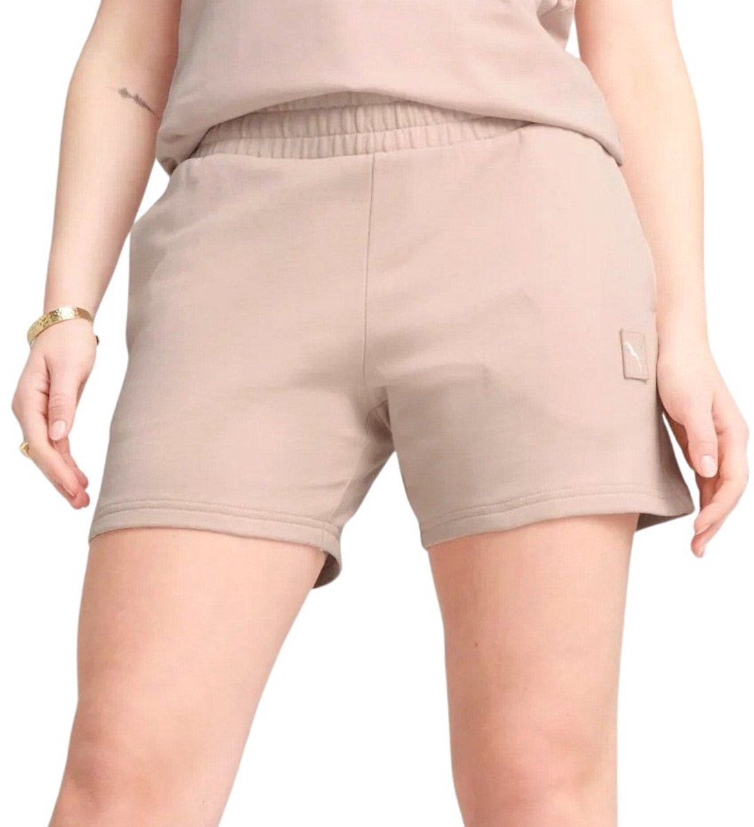 Puma ESS ELEVATED Mid-Rise 5 Sweatshort Dames Lichtroze