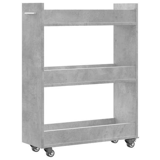 vidaXL Armoire - Armoires - Armoire latérale - Armoire latérale - Armoire à roulettes 60x22x79 bois traité gris béton