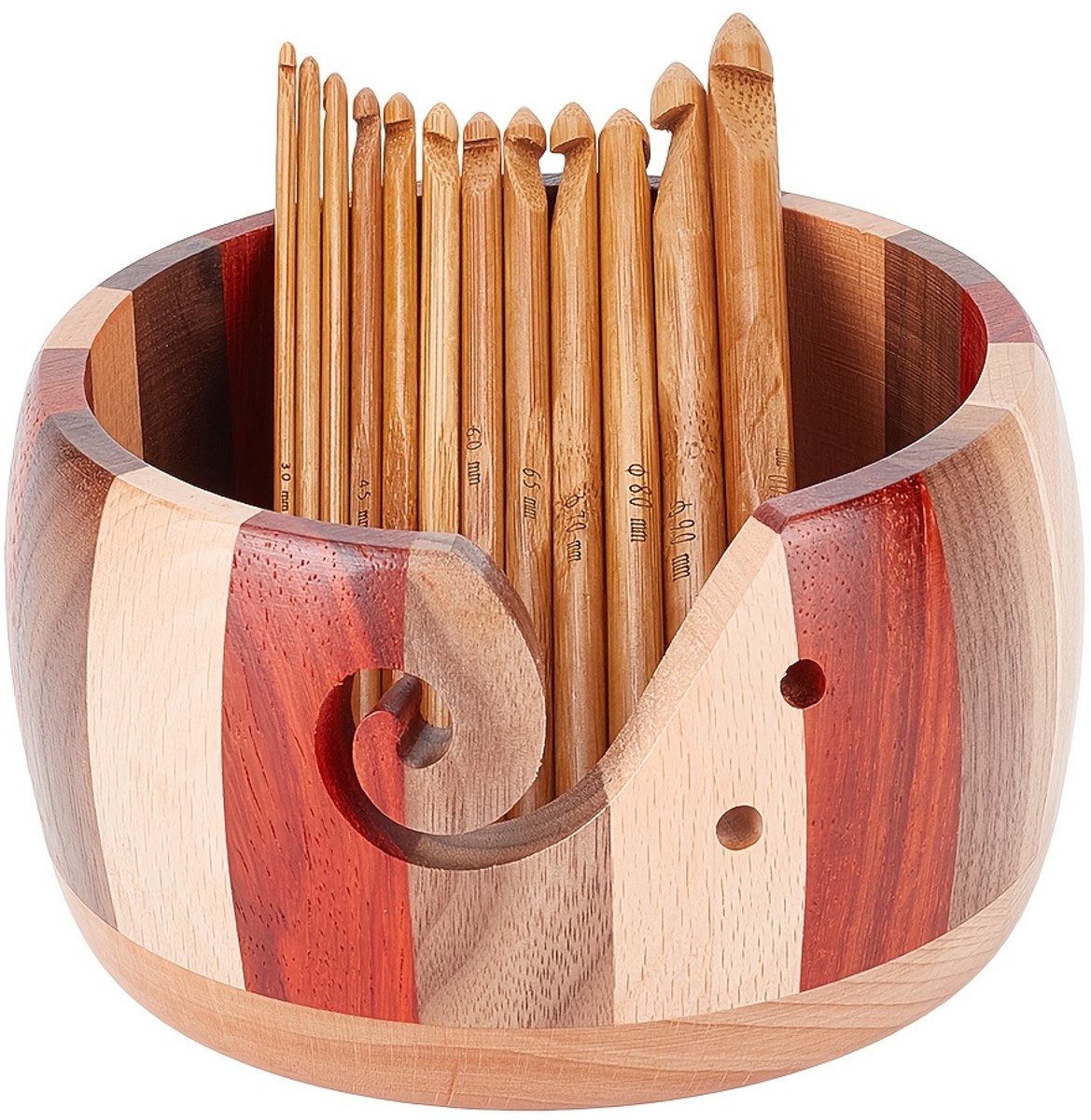 Livé® Houten Garenkom – Handgemaakte Bamboe Garenhouder