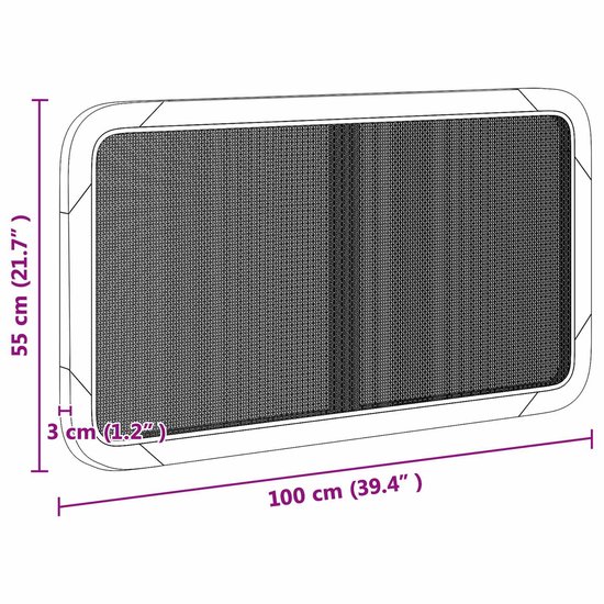 vidaXL - Hoofdbord - Zwart - 140 x 55 x 3 cm - Rattan