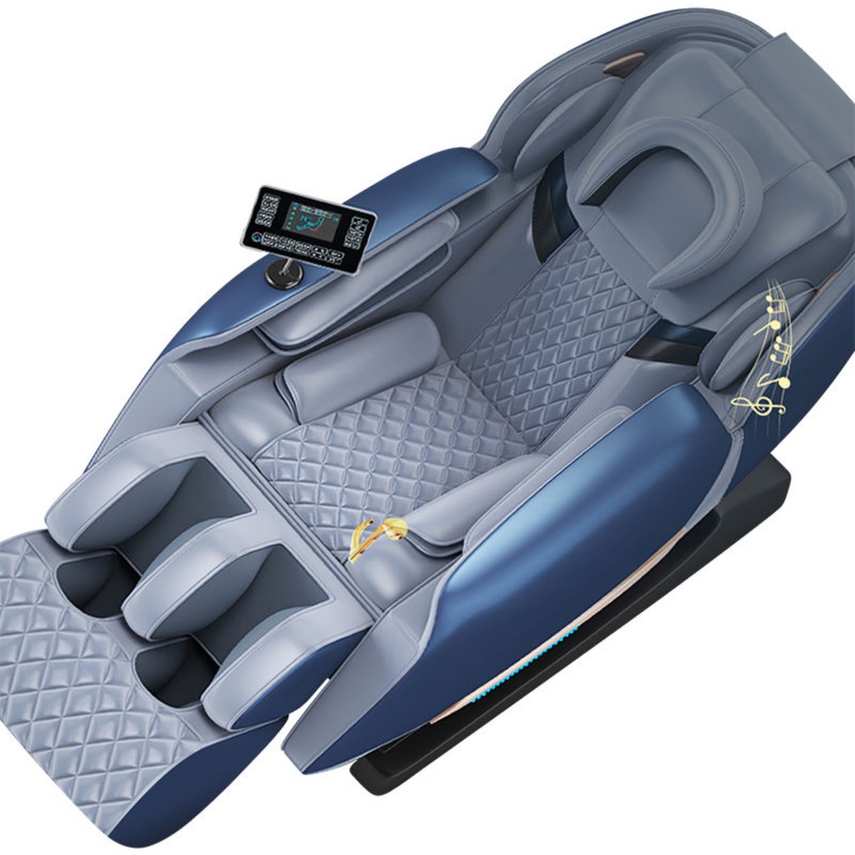 Relif™ Massagestoel Rustpunt - Blauw- Compact model - 16 Rollers & 14 Airbags - Surround Sound - Massage stoel - Massagestoel Elektrisch - massagestoel - Massage apparaat – foto 3