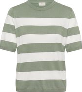 Kaffe KAlizza Striped Knit Dames Trui - Seaspray / Chalk wide stripe