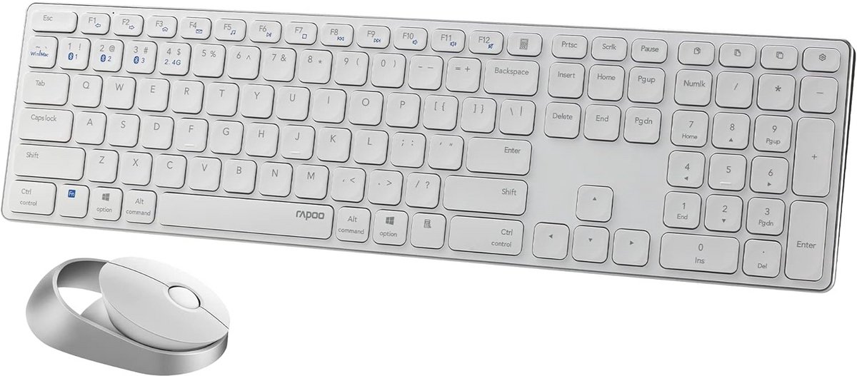 Draadloos Toetsenbord en Muis Set met Bluetooth en RF, QWERTZ Indeling