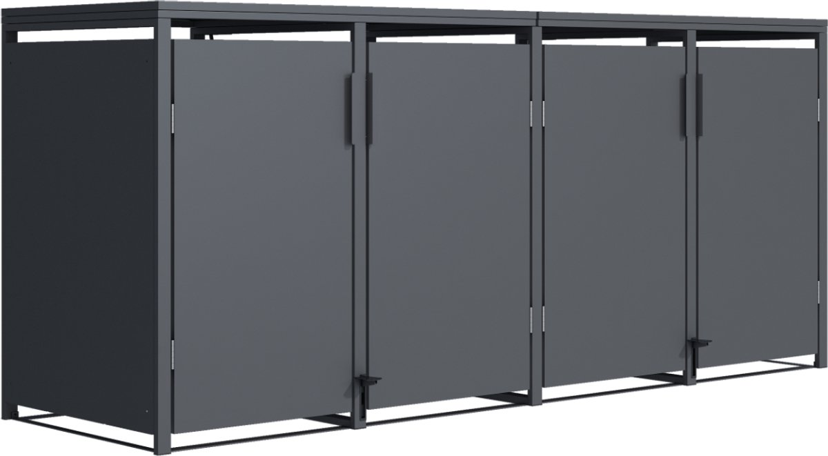 TuinChamp Container berging staal Holten voetpedaal 4 containers - Kliko ombouw