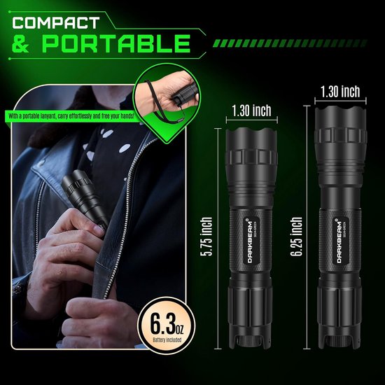 YZYOE Oplaadbare 850NM Infrarood Tactische zaklamp, 2-in-1 Wit Licht en LED Infrarood Jagd Licht, 2 modi, Raccoon Jagd Lamp, Detector, Nachtwaarneming