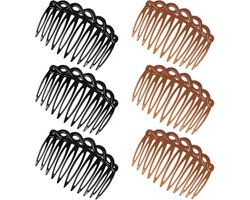 COMNICO 6 stuks Franse haarzijkammen, zijkammen, haarkam, accessoires voor vrouwen, decoratieve kam van kunststof, haarspelden met tanden voor bruidssluiers voor verschillende kapsels