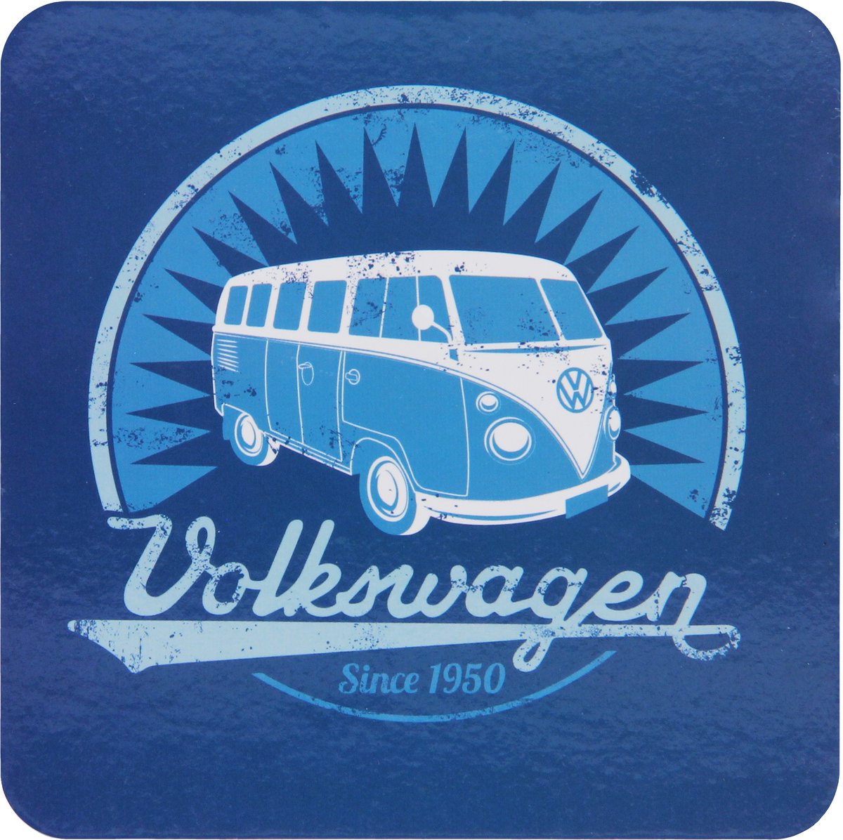 BRISA VW Collection - Stijlvolle en praktische Volkswagen T1 Bulli Bus onderzetters van kurk met MDF-coating (set van 4/4 kleuren)