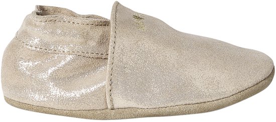 Elastische leren babyschoentjes in soepel leer goud