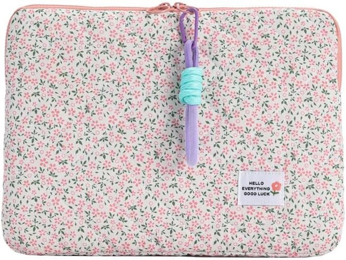Schattige Preppy Laptoptas met Bloemenpatroon voor 13 inch Tablets en Laptops
