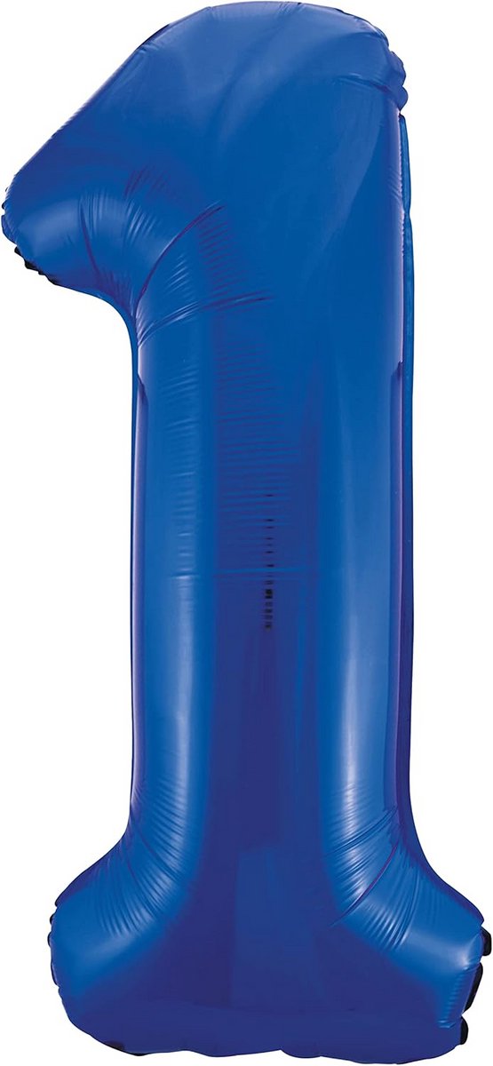 Gigantische Folieballon Cijfer 1 - 86 cm - Blauw