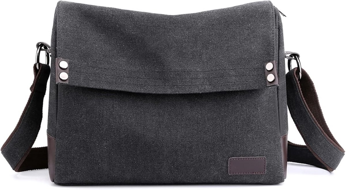 Heren Schoudertas Canvas Crossbody Tas voor Tablet en Documenten