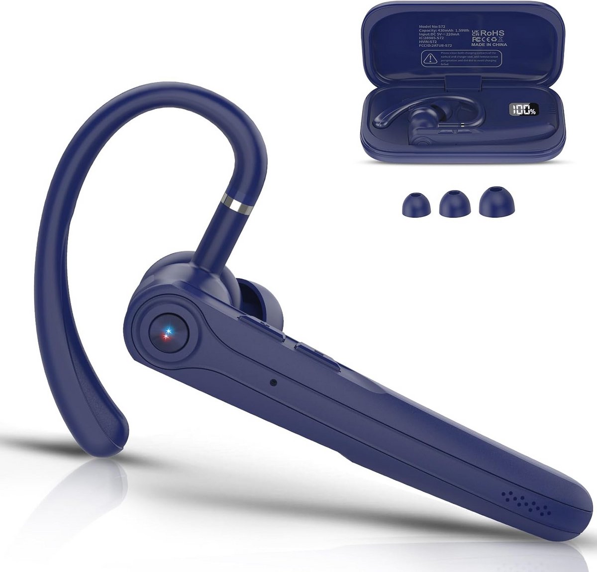 Draadloze Bluetooth Headset V5.4 - 120 Uur Standby, Ideaal voor Autorijden en Kantoorwerk